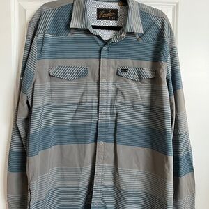 Howler Brothers Blue and Gray Casual Button Down Shirt